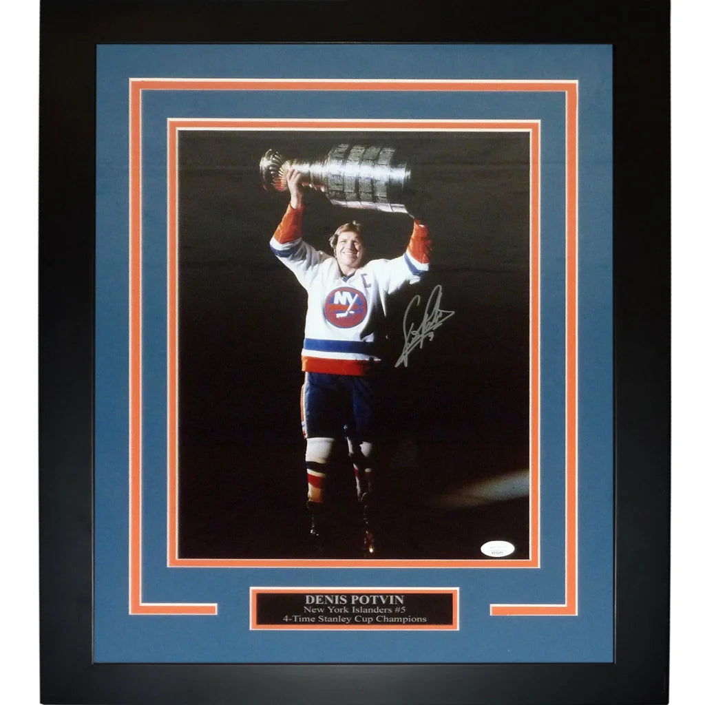 Denis Potvin autographed Islanders Stanley Cup photo in framed display