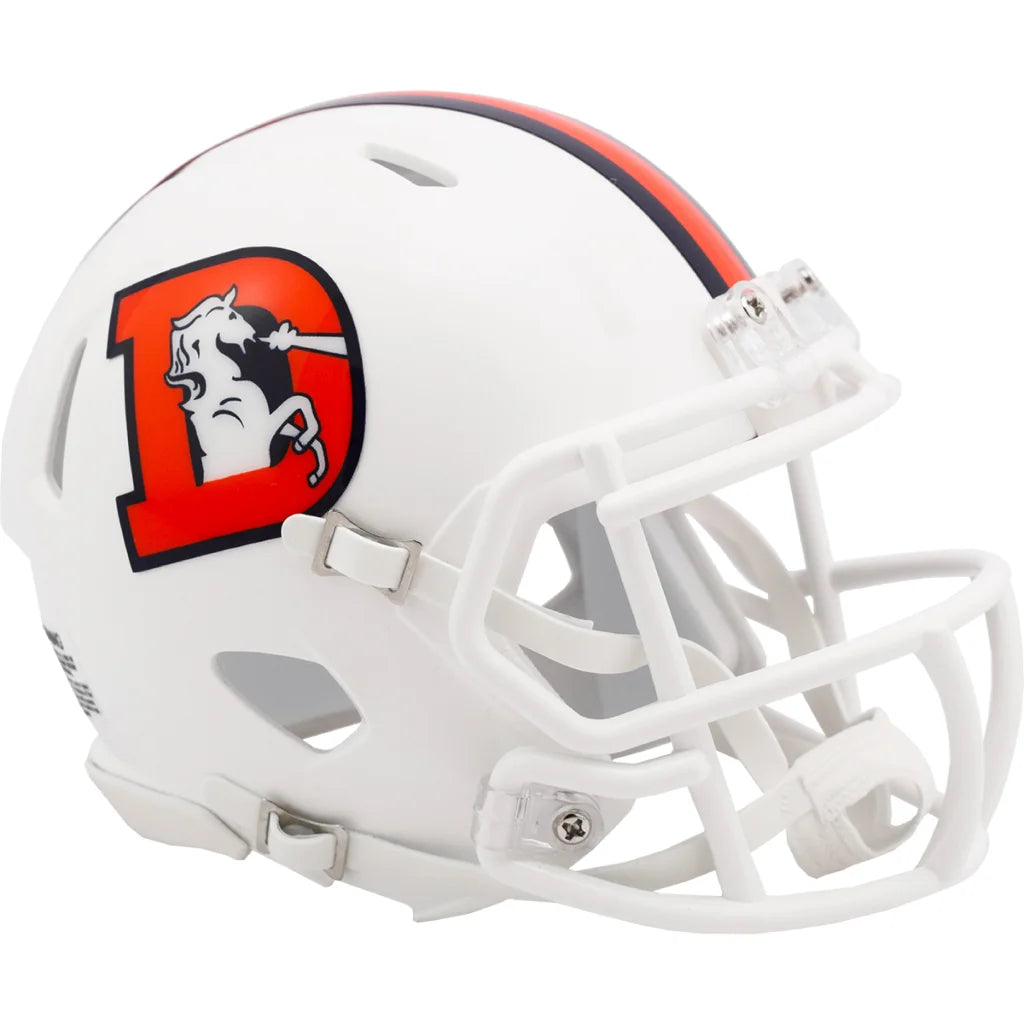 White Denver Broncos alternate speed mini helmet 2023 edition