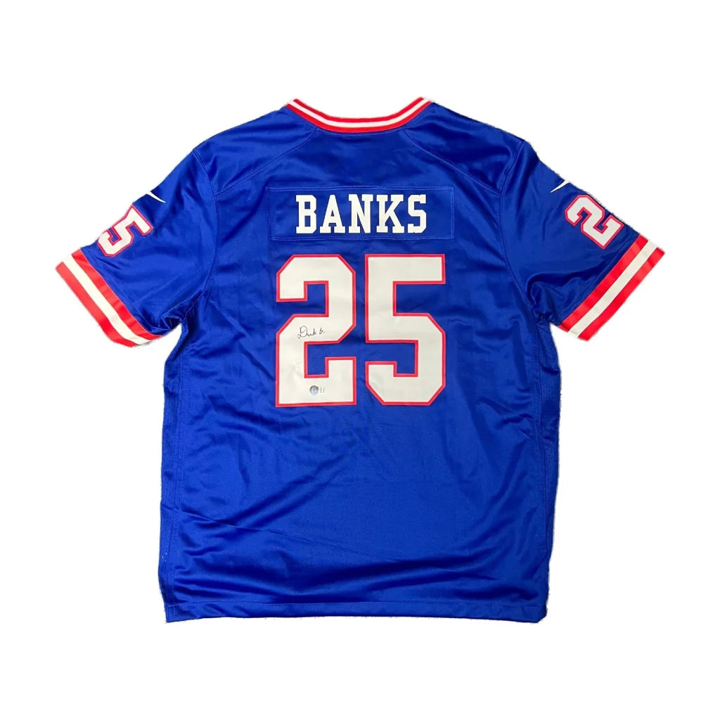 Deonte Banks Signed Giants Jersey Authentic Nike Blue Red | Creative Sports | vintageantiquesgifts.com