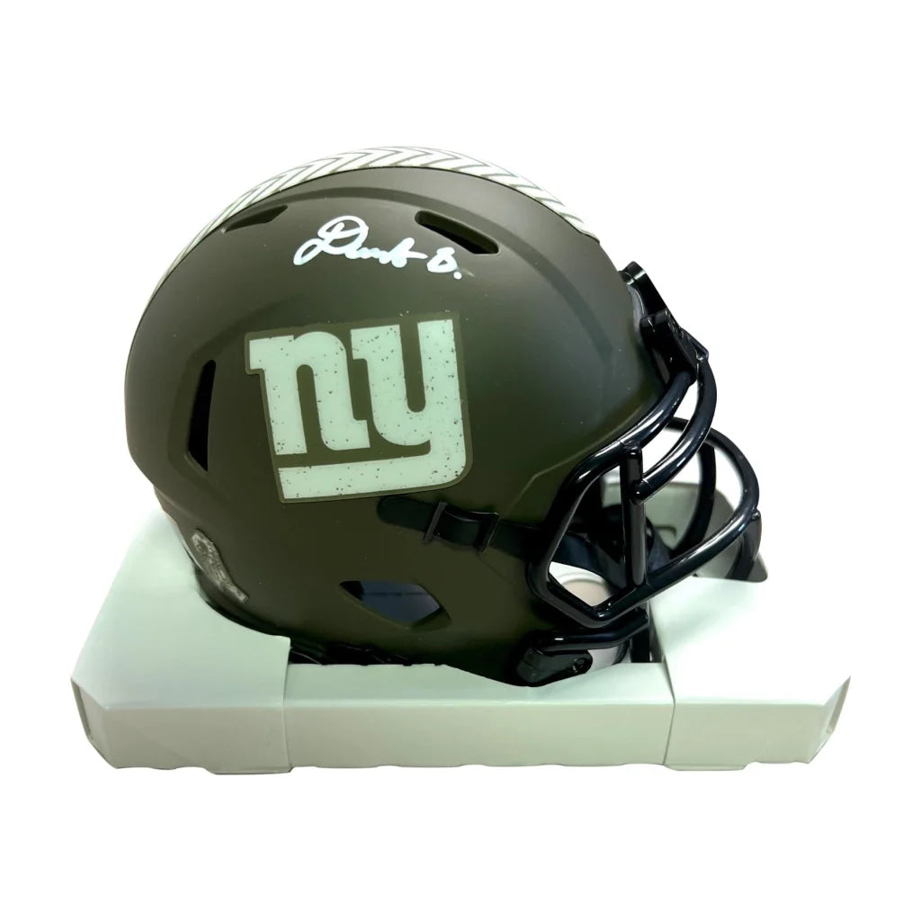 Deonte Banks signed New York Giants green salute mini helmet