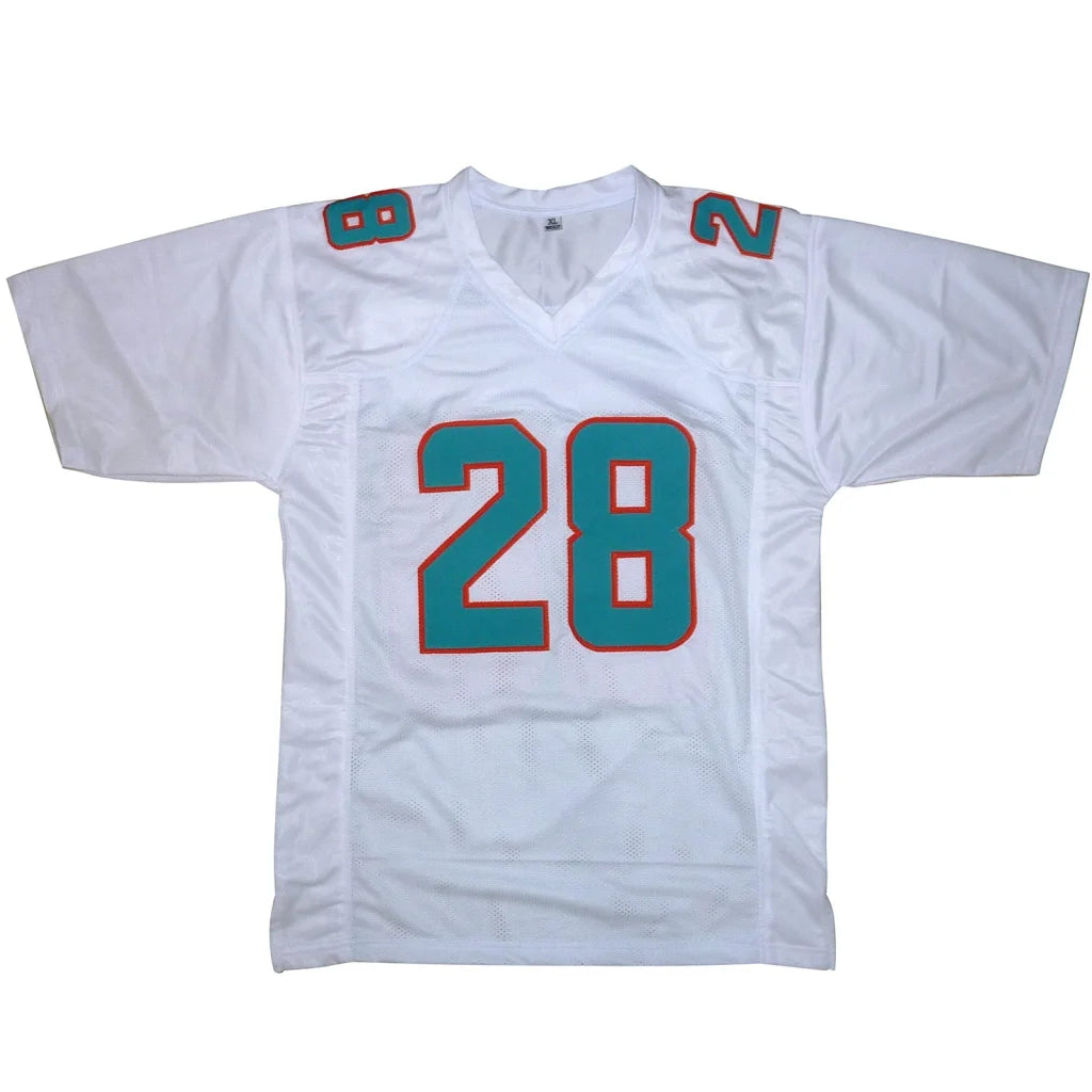 De’Von Achane autographed Miami Dolphins white jersey with teal numerals