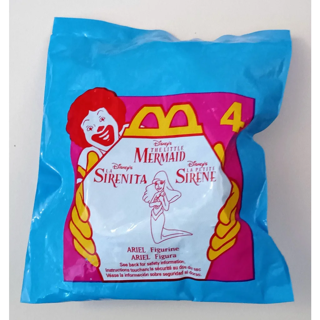 Rare 1996 McDonalds Happy Meal Toy Little Mermaid Ariel Figurine Packaging