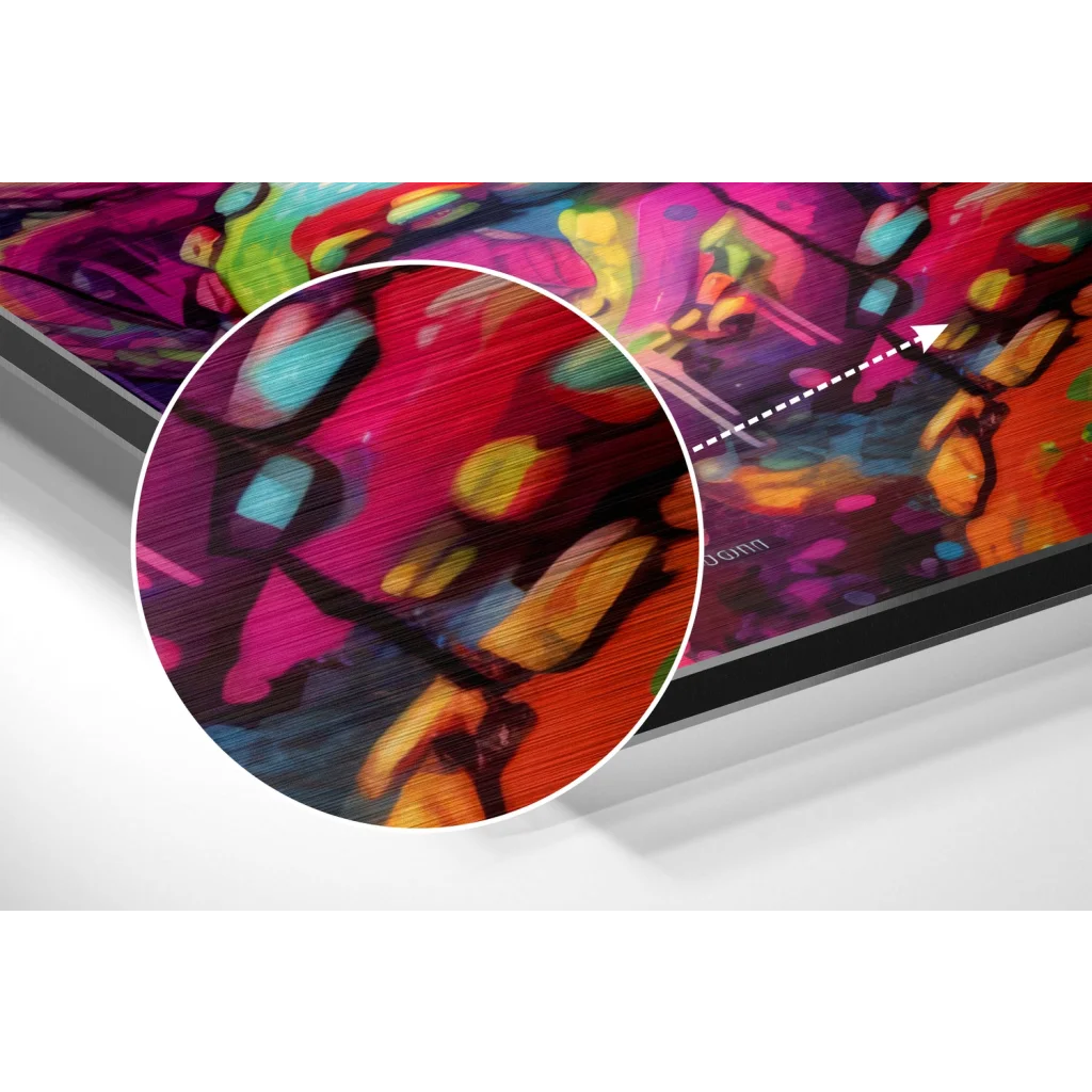 Vibrant Abstract Art on Brushed Aluminium Dibond Print | Modern Wall Art Decor | vintageantiquesgifts.com
