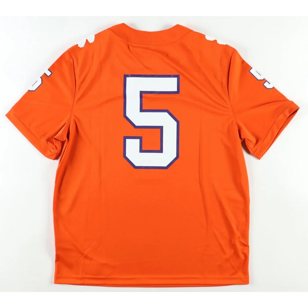 Orange Nike jersey with number 5 and Fanatics hologram for DJ Uiagalelei
