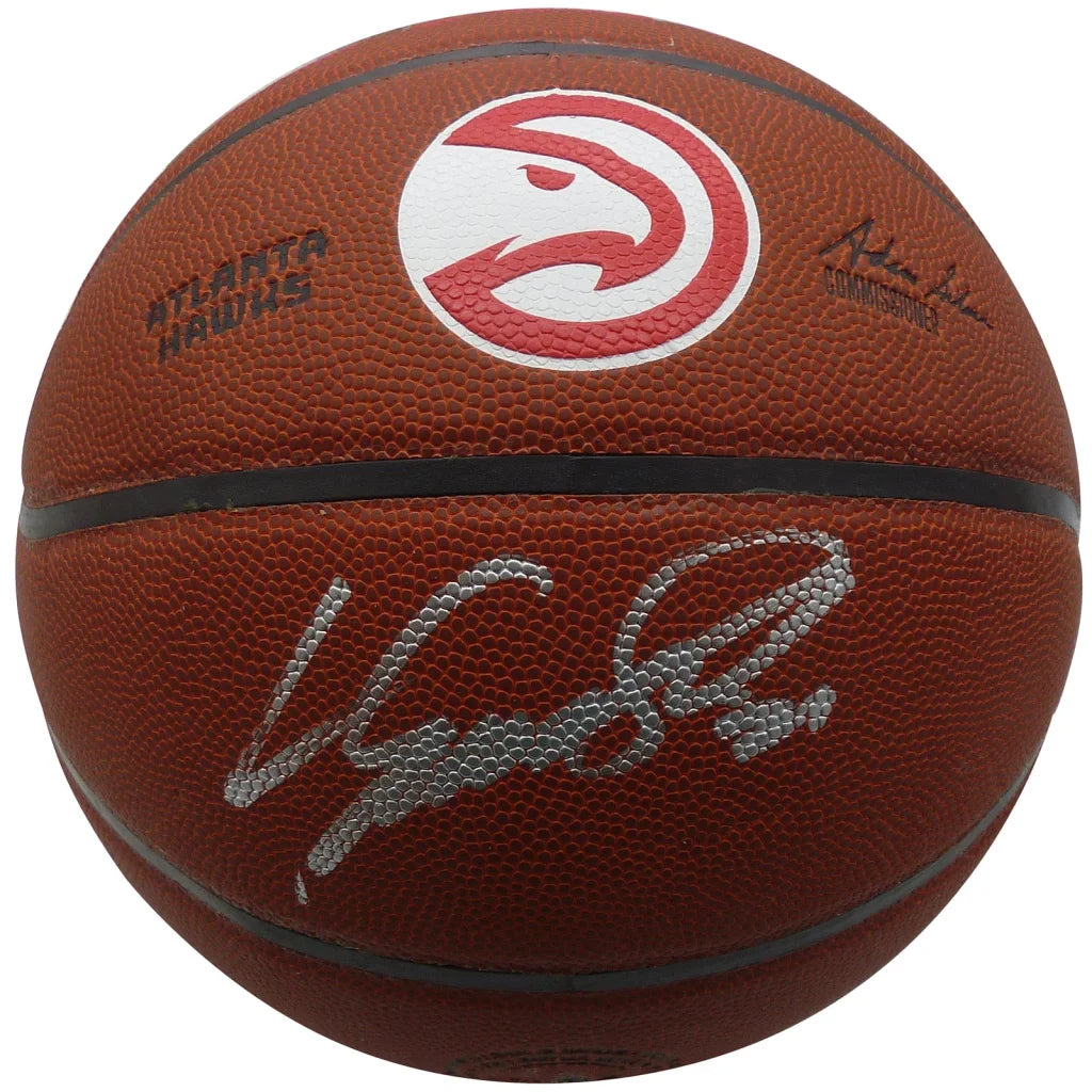Dominique Wilkins autographed Atlanta Hawks basketball with silver signature and logo