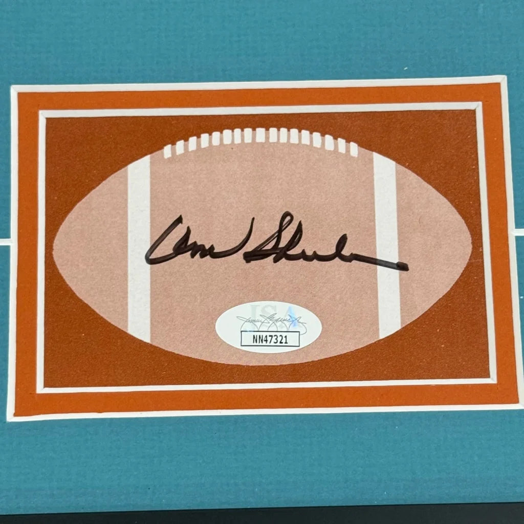 Don Shula autographed Miami Dolphins framed football card with black ink signature