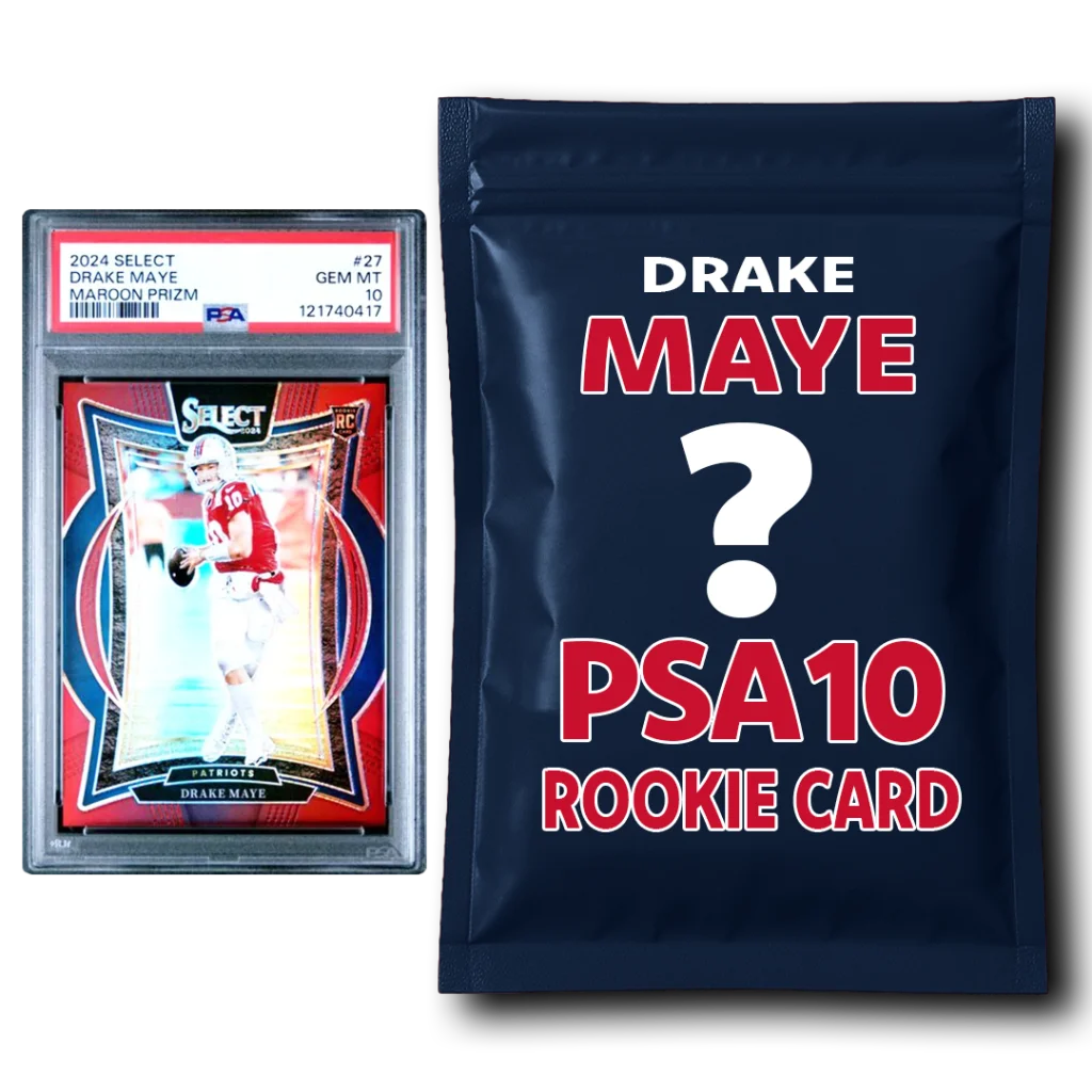 Drake Maye PSA 10 Graded Football Rookie Card Mystery Pack | Hall of Fame Sports Memorabilia | vintageantiquesgifts.com
