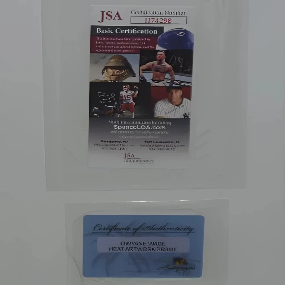 JSA certified Dwyane Wade autographed Miami Heat splash art frame