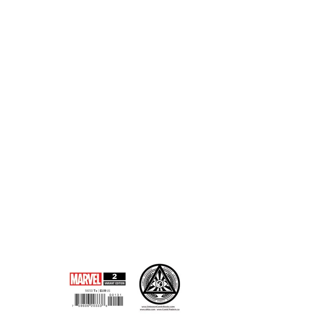 White blank Gwen Stacy comic book cover with Marvel logo and issue 2