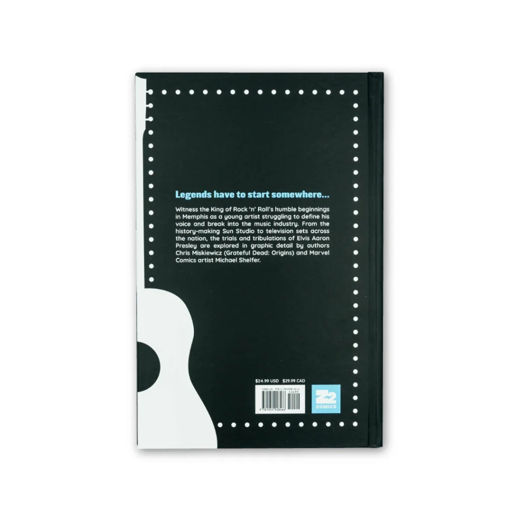 Back cover of Elvis Presley graphic novel by Chris Miskiewicz and Michael Shelfer