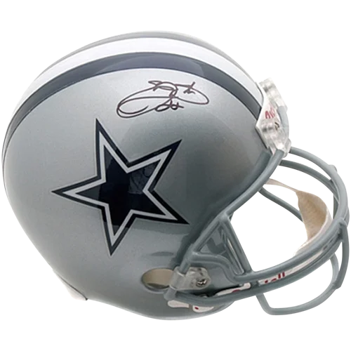 Emmitt Smith autographed Dallas Cowboys silver helmet with black star