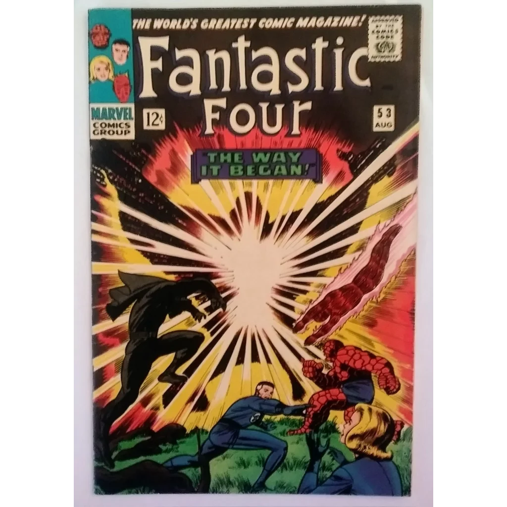 1960s Fantastic Four Marvel Comics August 1966 Issue 53 cover in action