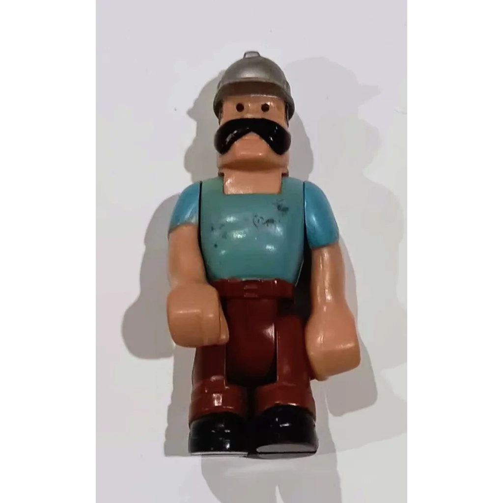 Vintage 1977 Fisher Price construction worker figure in hard hat