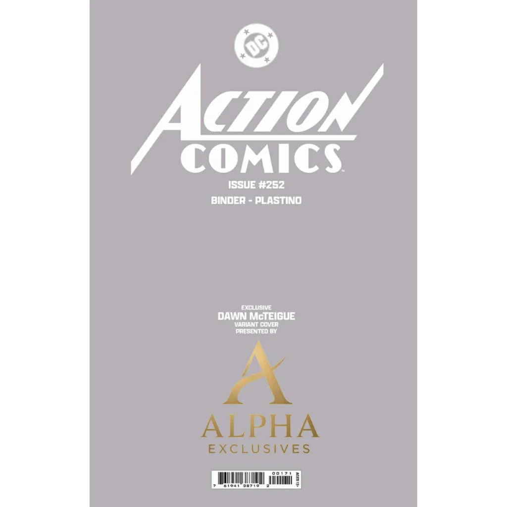 Silver Action Comics 252 foil cover with Dawn McTeigue exclusive virgin variant