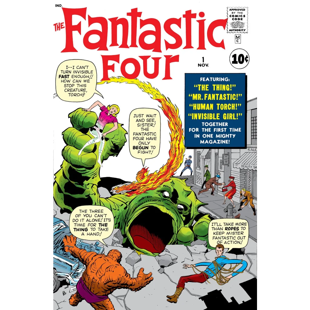 1960s Fantastic Four comic cover in facsimile edition foil variant
