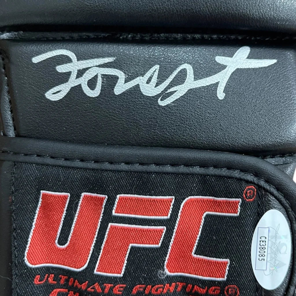 Forrest Griffin autographed UFC fighting glove with black design