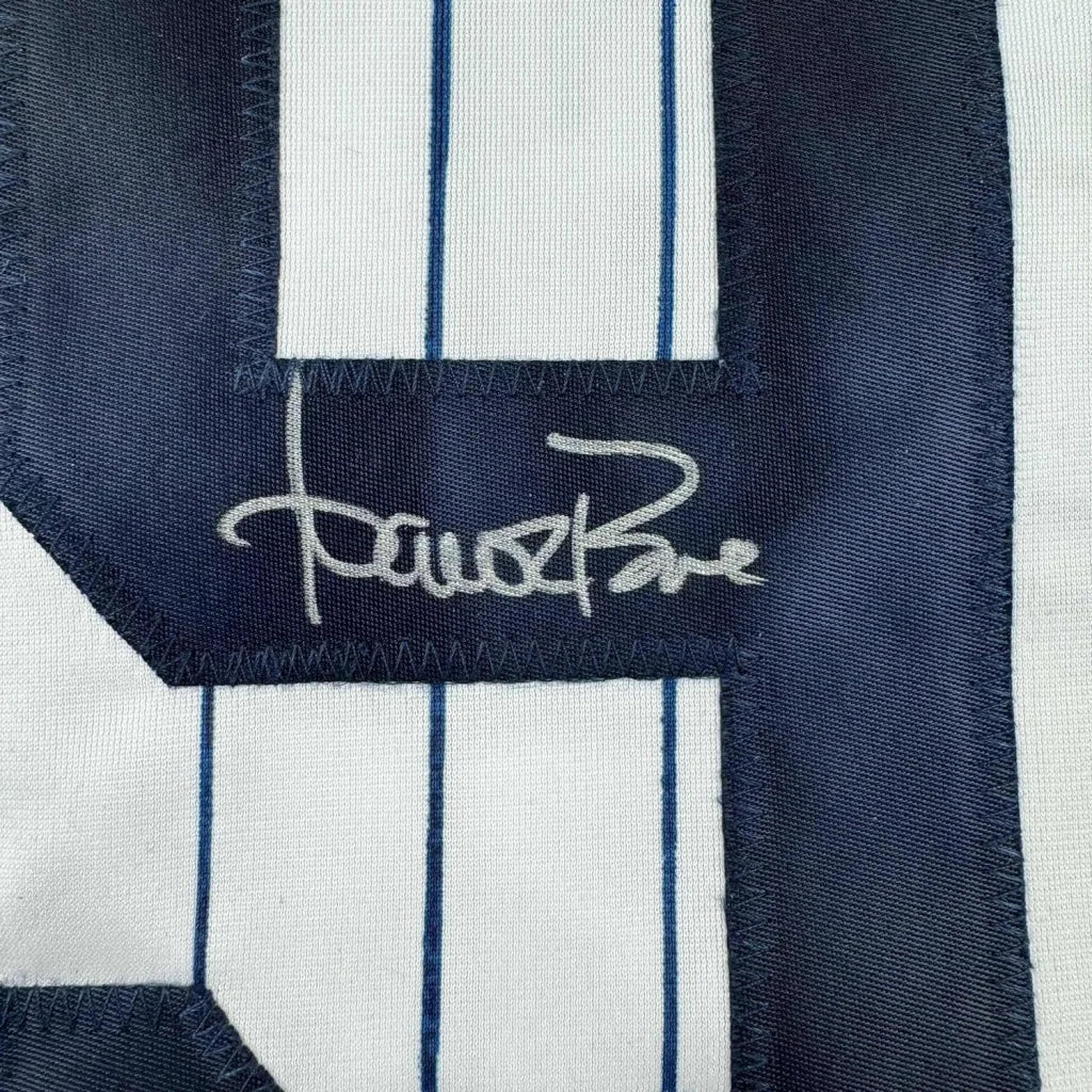 Framed Autographed Aaron Boone 35x39 New York Pinstripe Baseball Jersey Beckett BAS COA | Certified Authentic Signed Memorabilia | vintageantiquesgifts.com