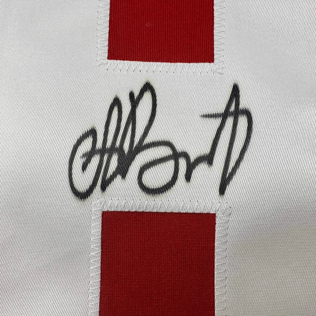 Autographed white and red Team Russia Hockey Jersey framed collectible featuring Andrei Vasilevskiy