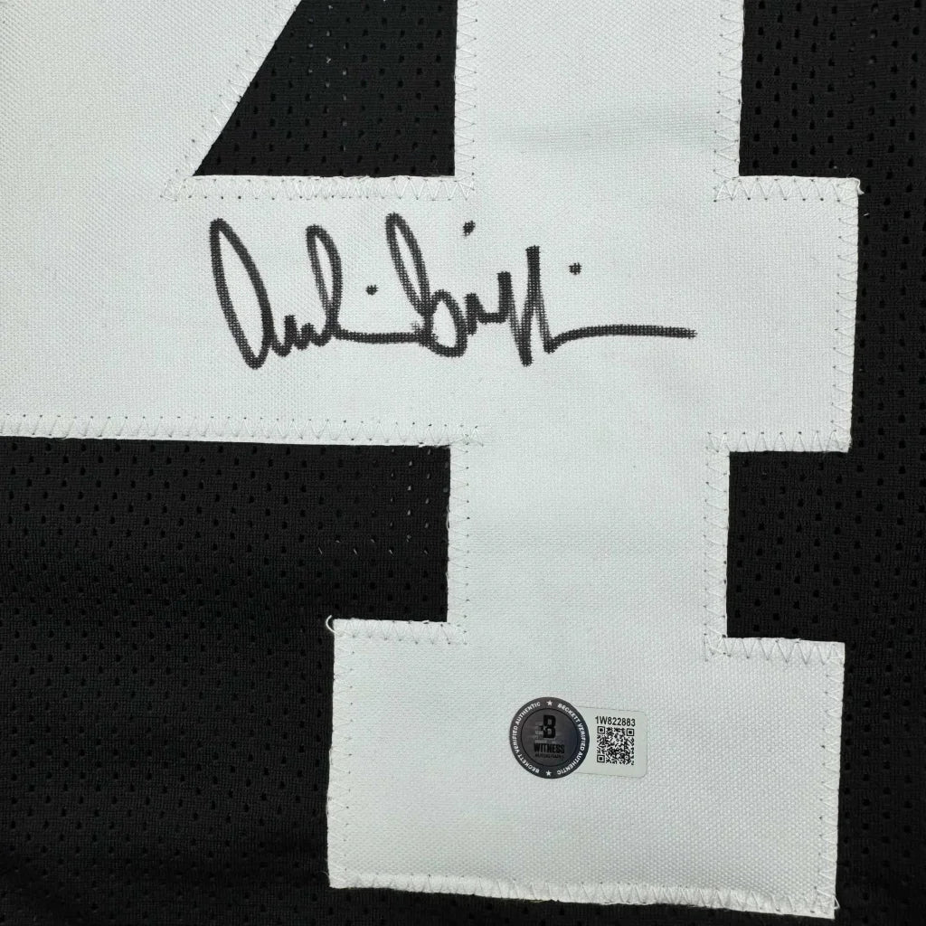 Black Bengals jersey with white 4 number and signature, Ernie Griffin signed jersey