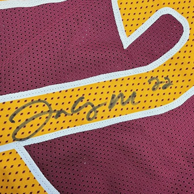 Framed Autographed Bill Jacory Croskey-Merritt 35x39 Washington Burgundy Football Jersey Beckett BAS COA | Certified Authentic Signed Memorabilia | vintageantiquesgifts.com