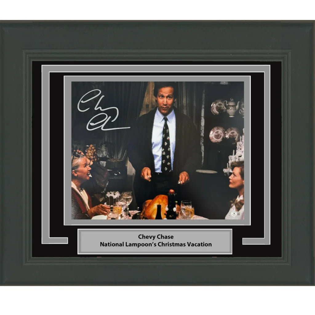 Framed Autographed Chevy Chase Christmas Vacation 16x20 Photo Beckett BAS COA | Hall of Fame Sports Memorabilia | vintageantiquesgifts.com