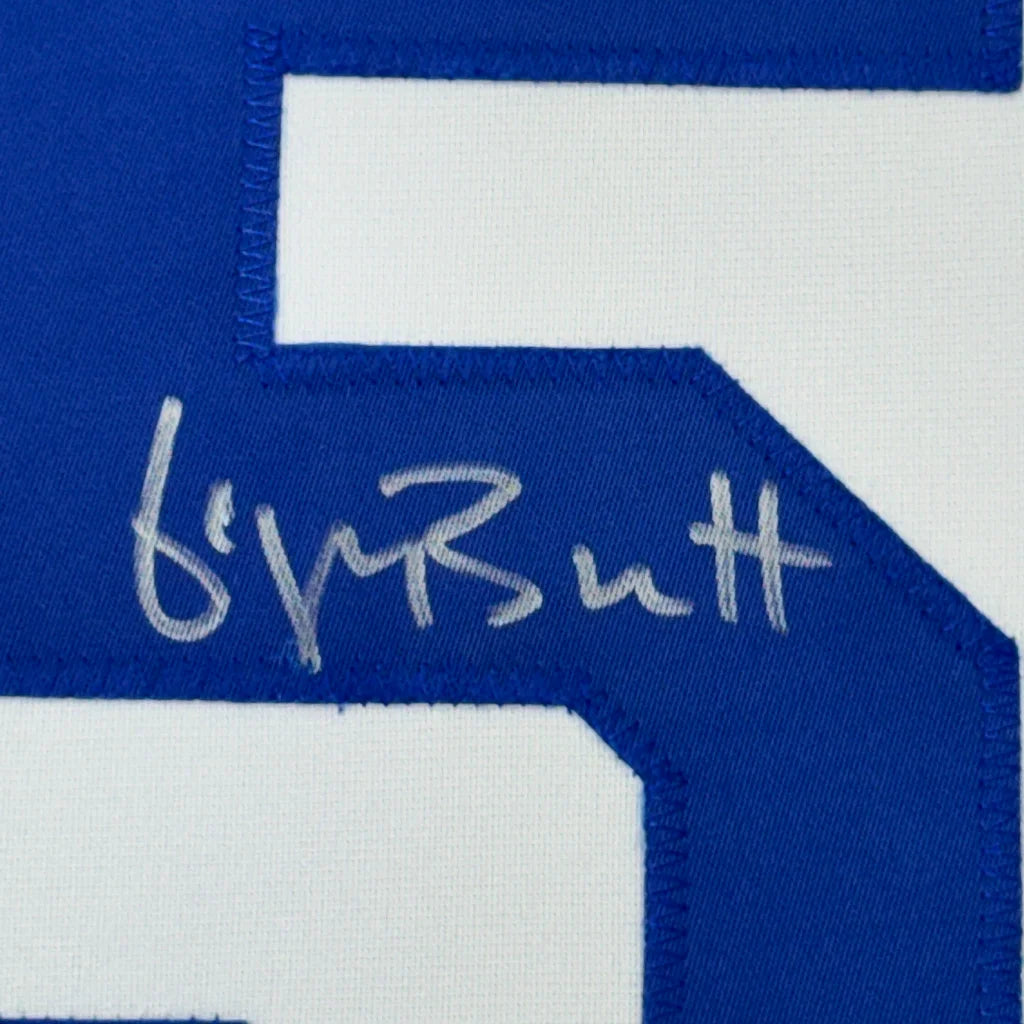 Framed Autographed George Brett 35x39 Kansas City White Baseball Jersey JSA COA | Certified Authentic Signed Memorabilia | vintageantiquesgifts.com