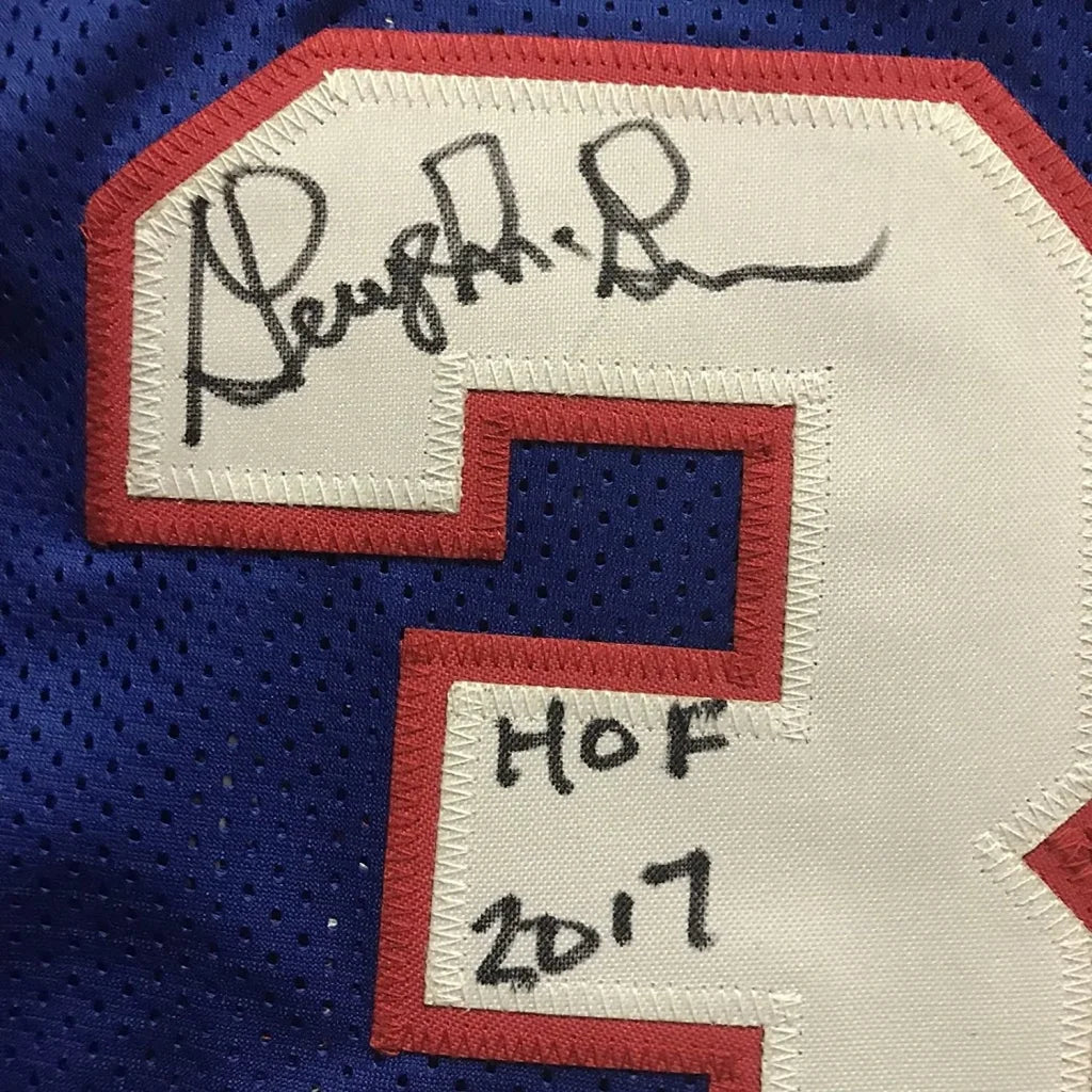 Framed Autographed George McGinnis HOF 2017 35x39 Philadelphia Blue Basketball Jersey JSA COA | Certified Authentic Signed Memorabilia | vintageantiquesgifts.com