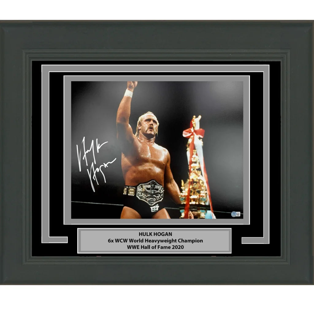 Framed autographed Hulk Hogan 16x20 WWE photo with Beckett BAS COA