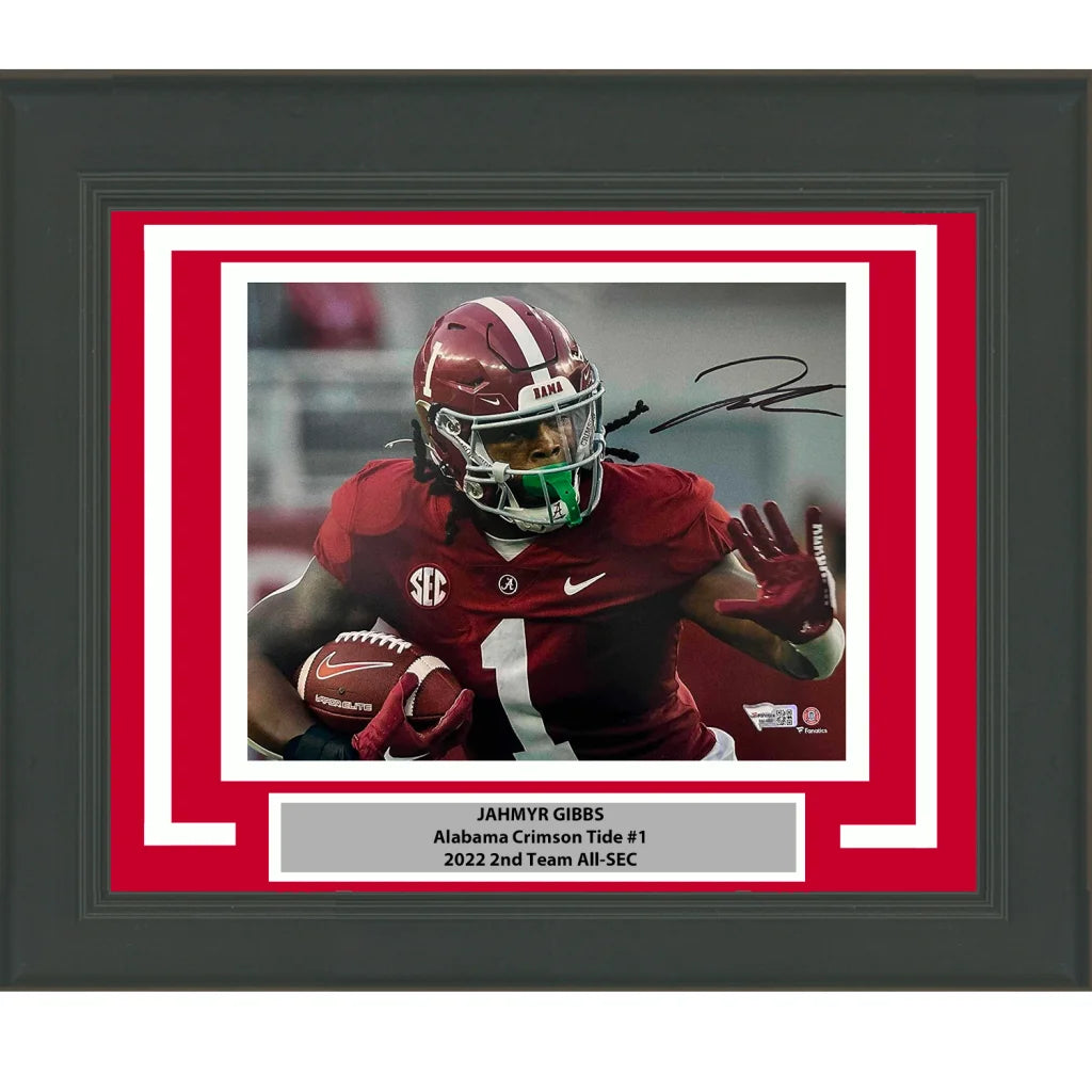 Framed Jahmyr Gibbs Alabama Crimson Tide signed photo perfect for your man cave