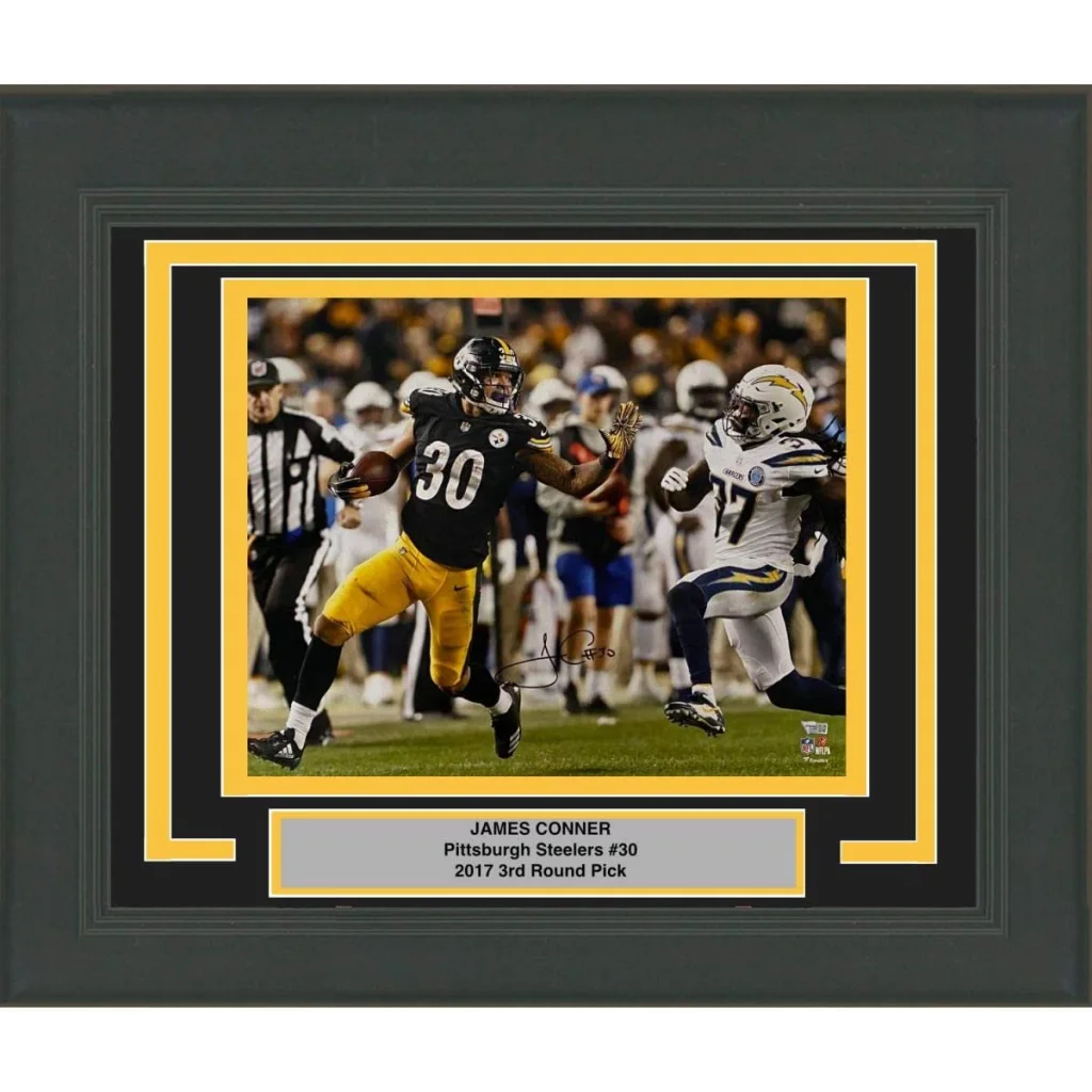 Framed autographed James Conner Pittsburgh Steelers 16x20 photo