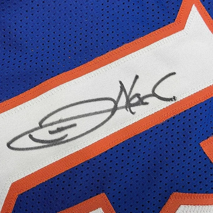 Framed Autographed Joakim Noah 35x39 Florida Blue College Basketball Jersey Beckett BAS COA | Certified Authentic Signed Memorabilia | vintageantiquesgifts.com