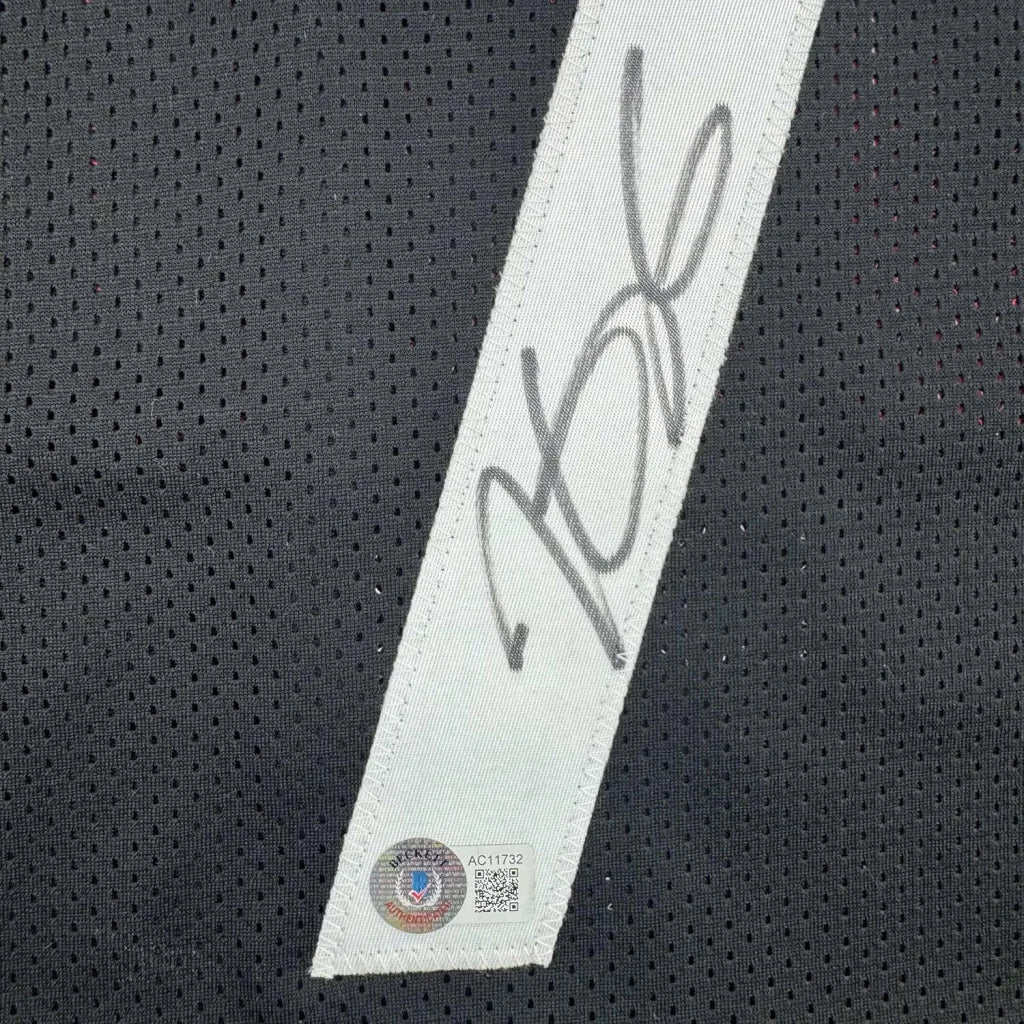 Framed Autographed Kevin Durant 35x39 Houston Black Basketball Jersey Beckett BAS COA | Certified Authentic Signed Memorabilia | vintageantiquesgifts.com