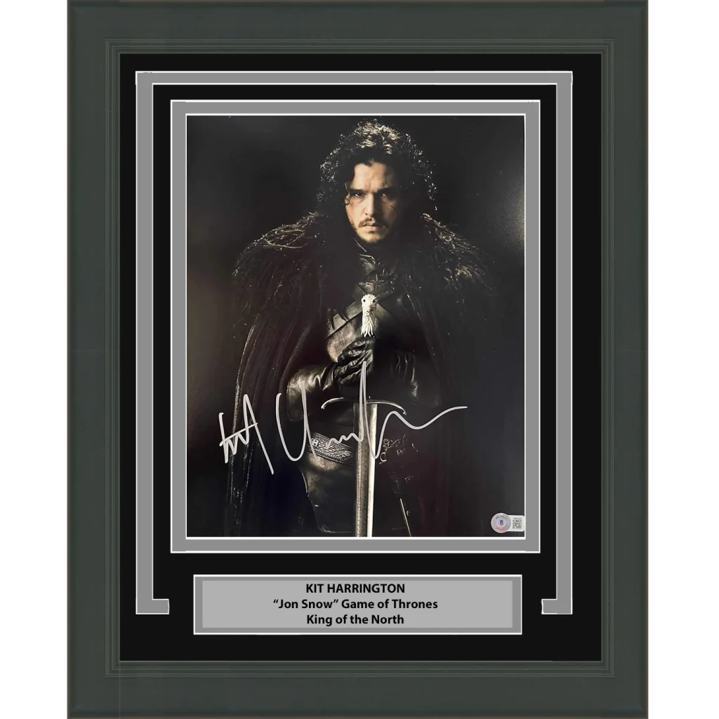 Framed signed Kit Harington Jon Snow 11x14 photo with Beckett BAS COA