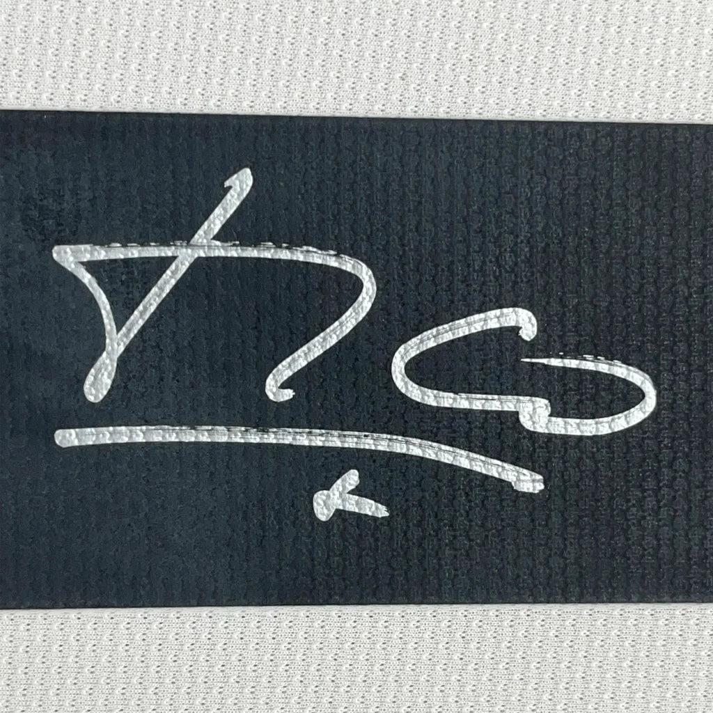 Framed Autographed Luis Figo 35x39 Real Madrid White Soccer Jersey Beckett BAS COA | Certified Authentic Signed Memorabilia | vintageantiquesgifts.com