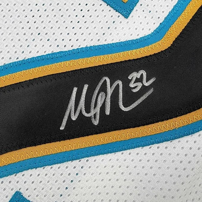 Framed autographed Maurice Jones-Drew white Jacksonville football jersey