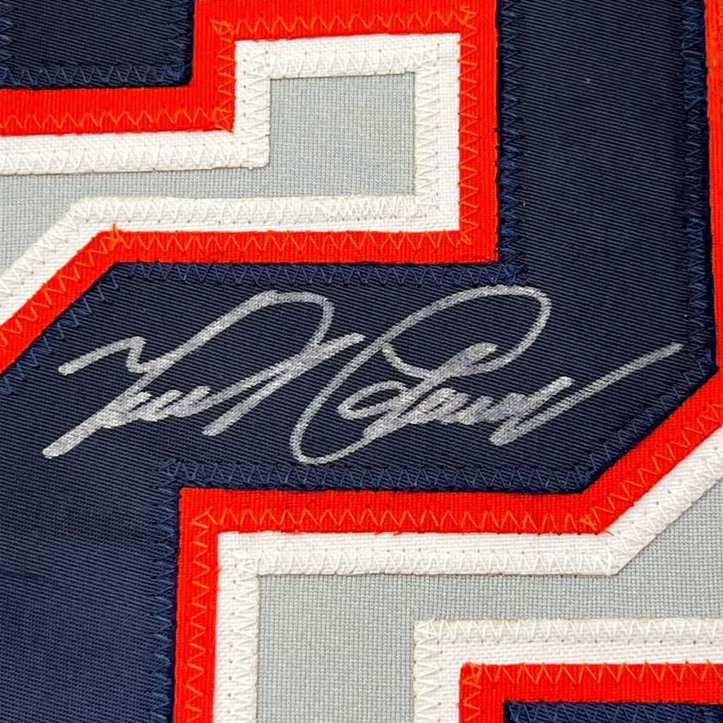 Framed autographed Miguel Cabrera Detroit Tigers gray jersey patch