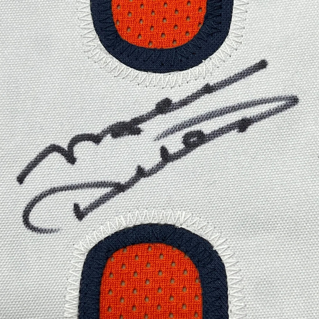 Framed autographed Mike Ditka Chicago orange football jersey JSA COA