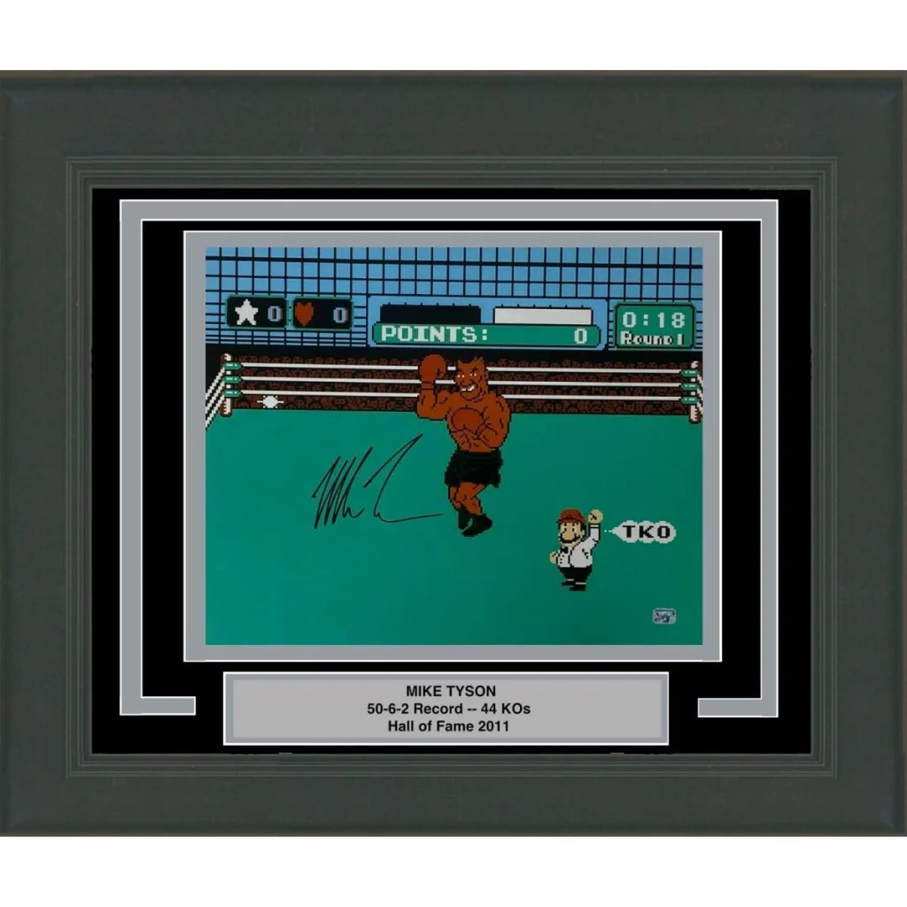 Framed autographed Mike Tyson Punch-Out Nintendo boxing game photo with hologram COA