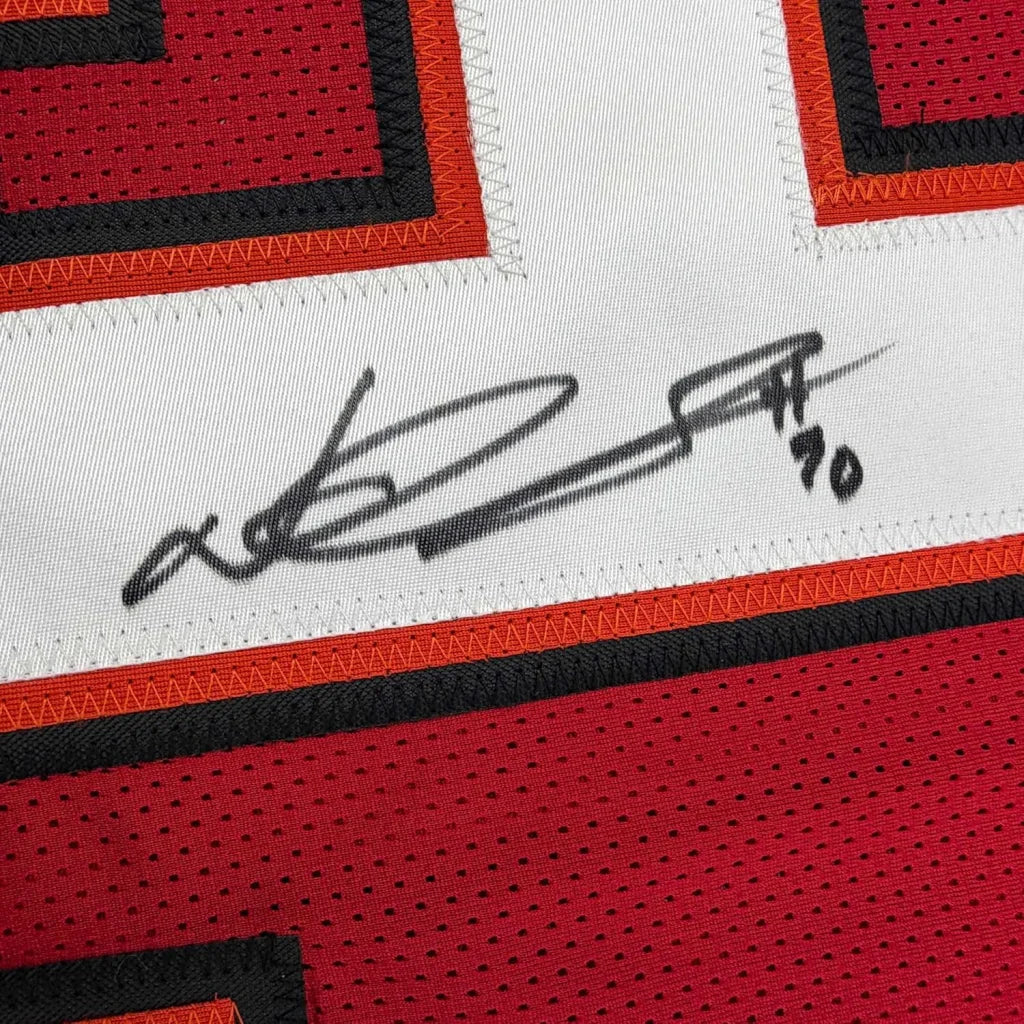 Framed Autographed Ndamukong Suh 35x39 Tampa Bay Red Football Jersey Beckett BAS COA | Certified Authentic Signed Memorabilia | vintageantiquesgifts.com