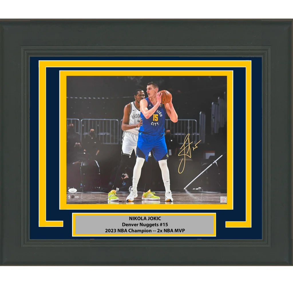Framed Autographed Nikola Jokic Denver Nuggets 16x20 Basketball Photo JSA COA #3 | Hall of Fame Sports Memorabilia | vintageantiquesgifts.com