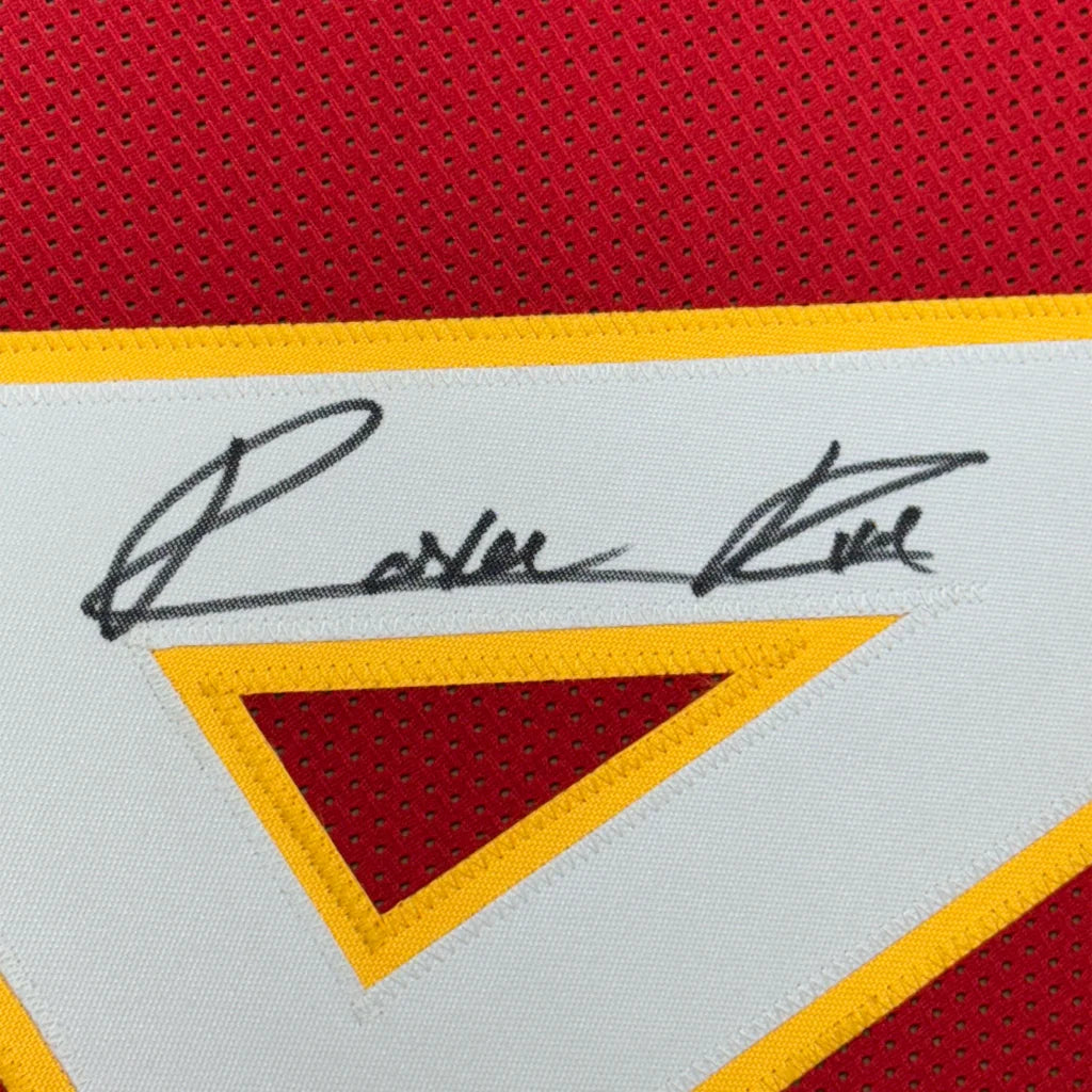 Framed Autographed/Signed Rashee Rice 35x39 Kansas City Red Football Jersey Beckett BAS COA