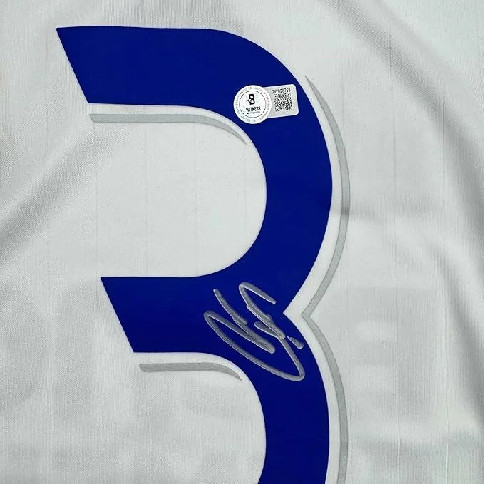Framed autographed Roberto Carlos Real Madrid white soccer jersey Beckett COA