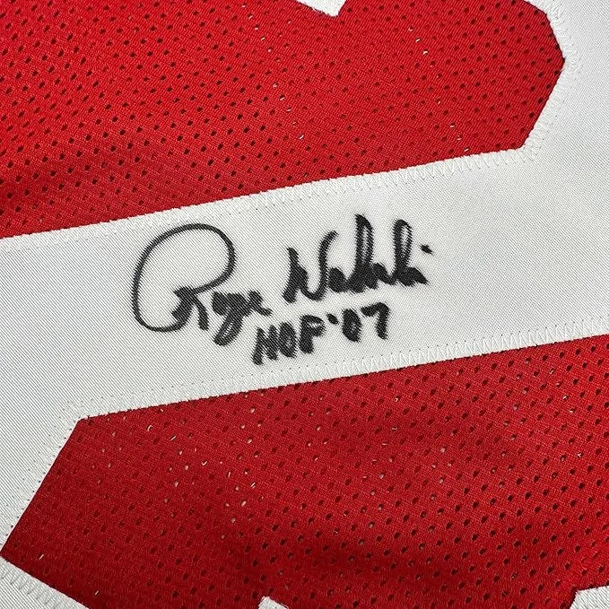 Framed autographed Roger Wehrli HOF 07 Arizona red jersey with Ryder N. signature