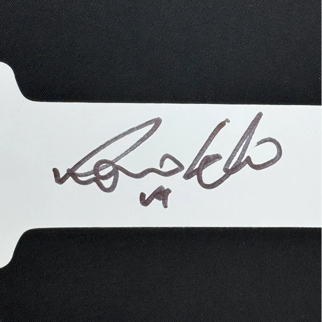 Framed Ronaldo Nazario signed black ink label on Real Madrid jersey Beckett COA