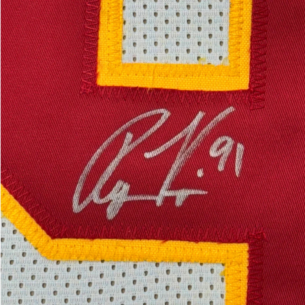 Framed Autographed Ryan Kerrigan 35x39 Washington White Football Jersey JSA COA | Certified Authentic Signed Memorabilia | vintageantiquesgifts.com