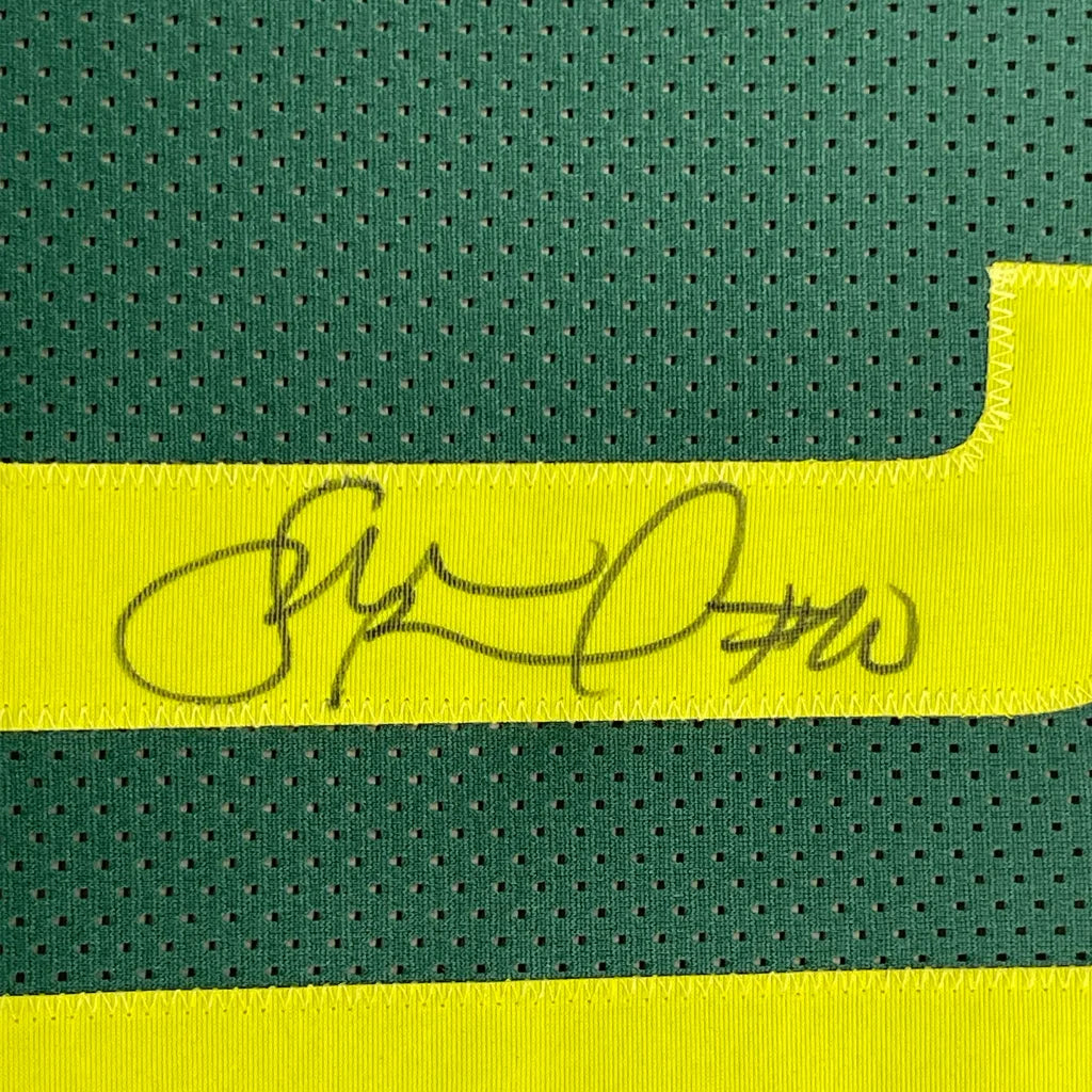 Framed autographed Sue Bird Seattle green basketball jersey with JSA COA
