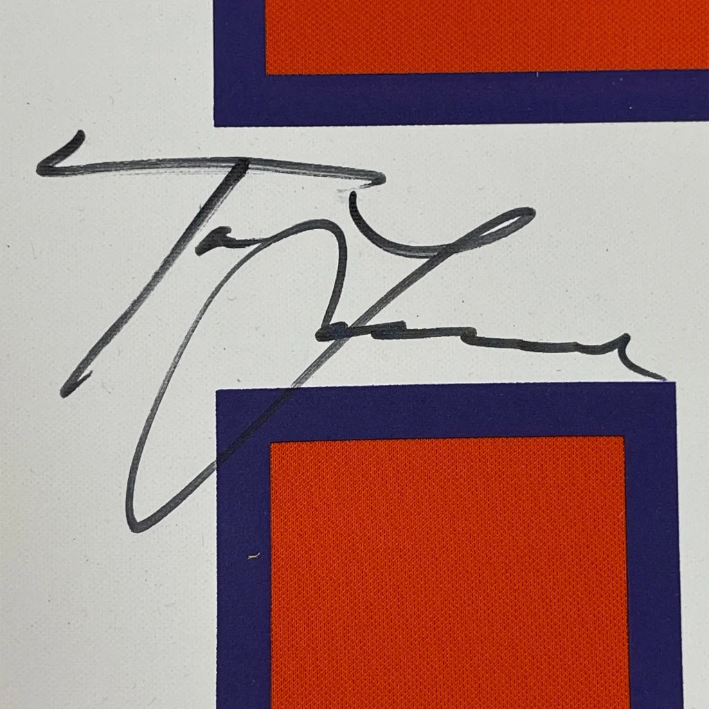 Framed autographed Trevor Lawrence Clemson Tigers Nike jersey with signature