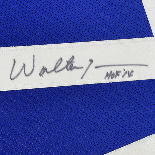 Blue mesh HOF jersey patch with signature for man cave display