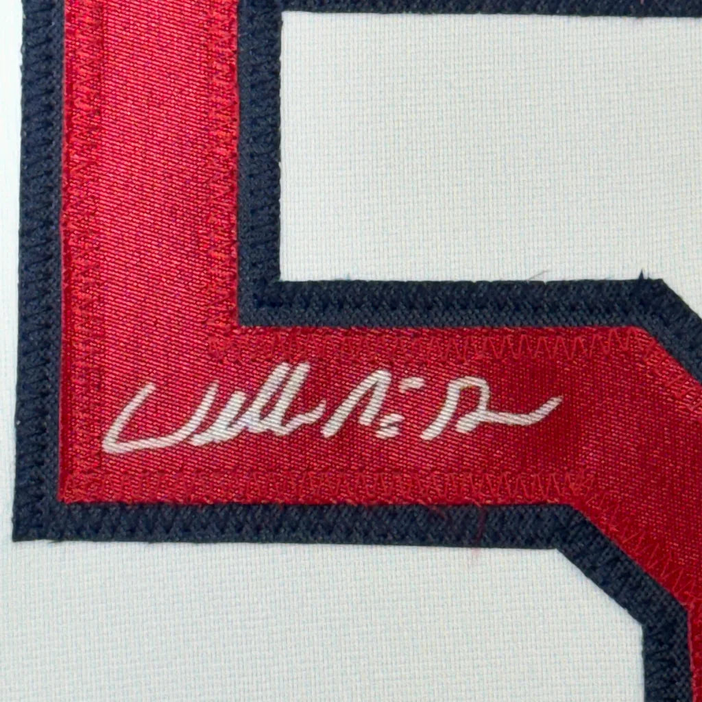Framed Autographed Willie McGee 35x39 St. Louis White Baseball Jersey JSA COA | Certified Authentic Signed Memorabilia | vintageantiquesgifts.com