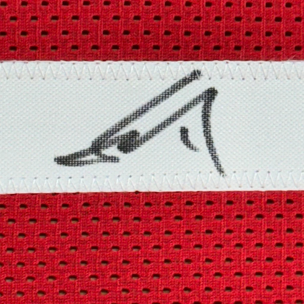 Framed Autographed Yao Ming 35x39 Houston Red Basketball Jersey Beckett BAS COA | Certified Authentic Signed Memorabilia | vintageantiquesgifts.com